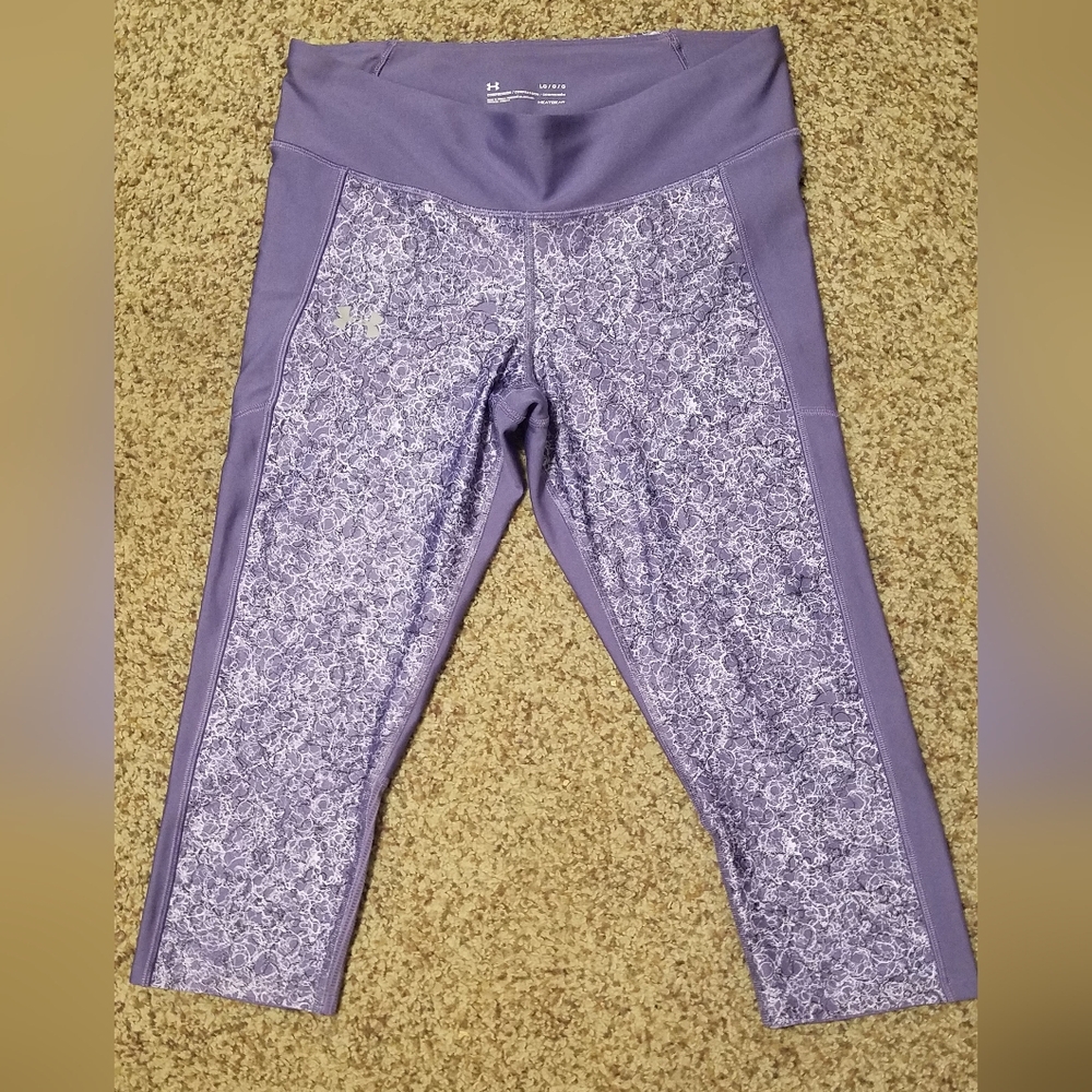 Under Armour Compression Large Purple Leggings Si… - image 2
